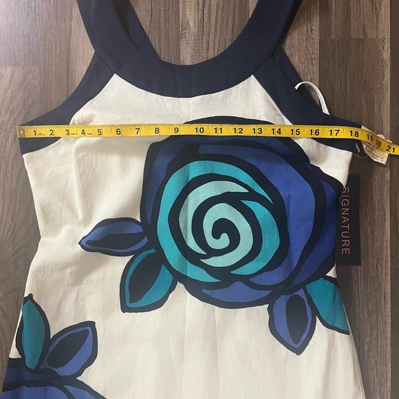 NWT Signature by Robbie Bee Linen Blend Floral Sheath Dress SZ 10 - Picture 6 of 10